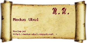 Medus Ubul névjegykártya